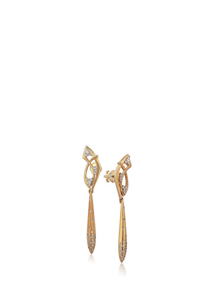 Tribeca Marquise Diamonds Women's Gold Earrings